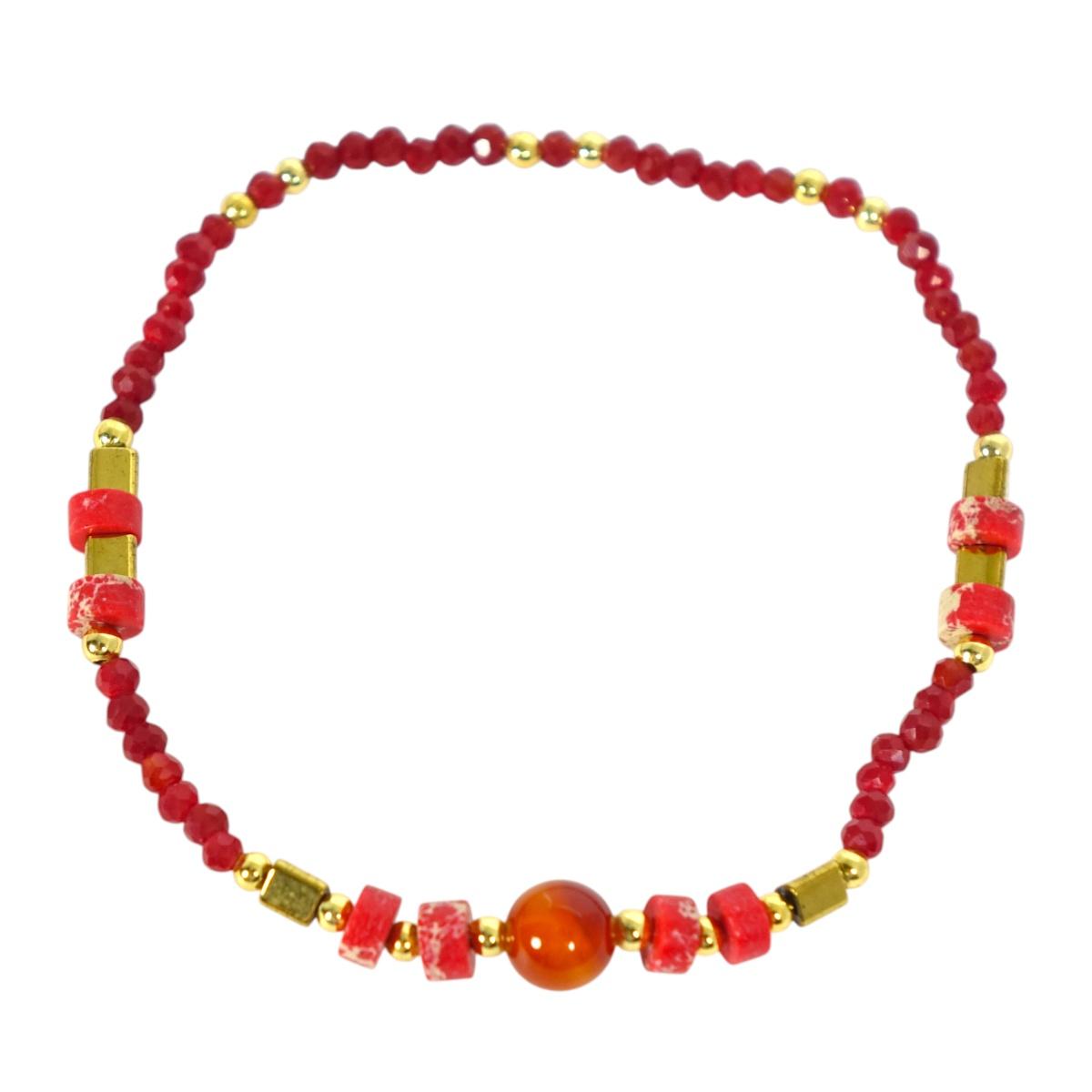 Bracciale donna con pietre in agata rossa