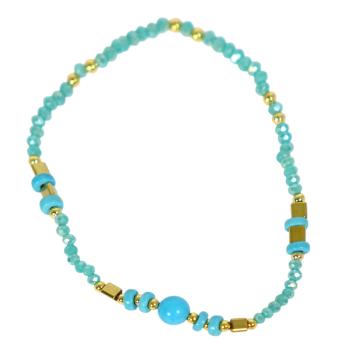 Bracciale donna con pietre in acqua marina scura