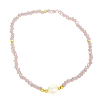 Bracciale donna con pietre cipria e perla