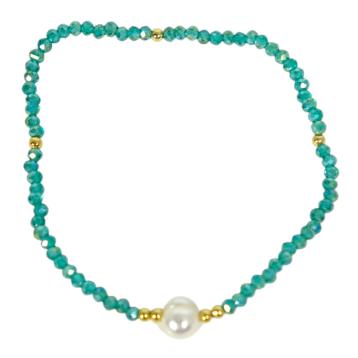Bracciale donna con pietre in smeraldo e perla