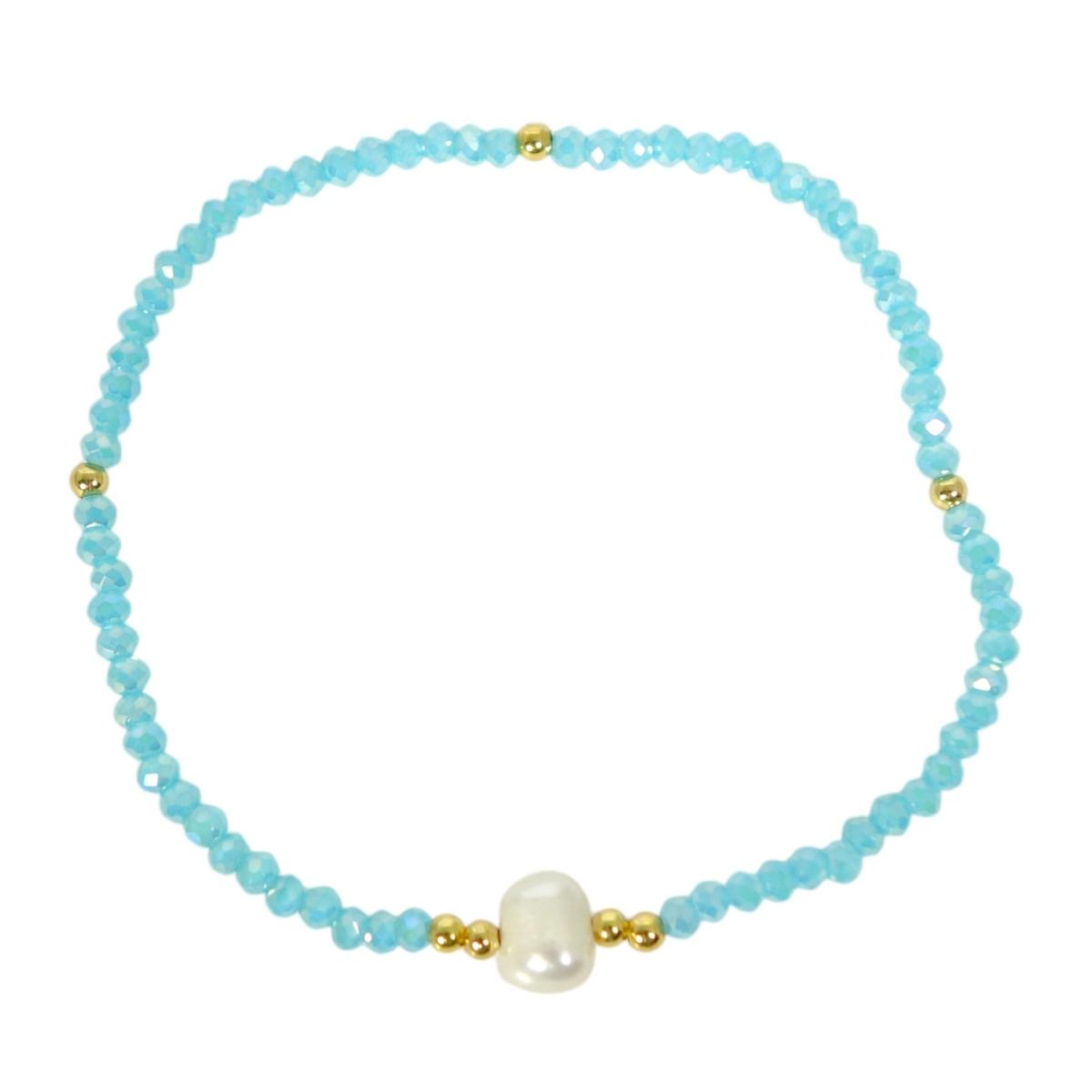Bracciale donna con pietre in acqua marina e perla