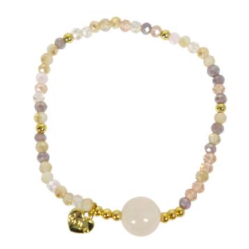 Bracciale donna con pietre da 10 mm in morganite