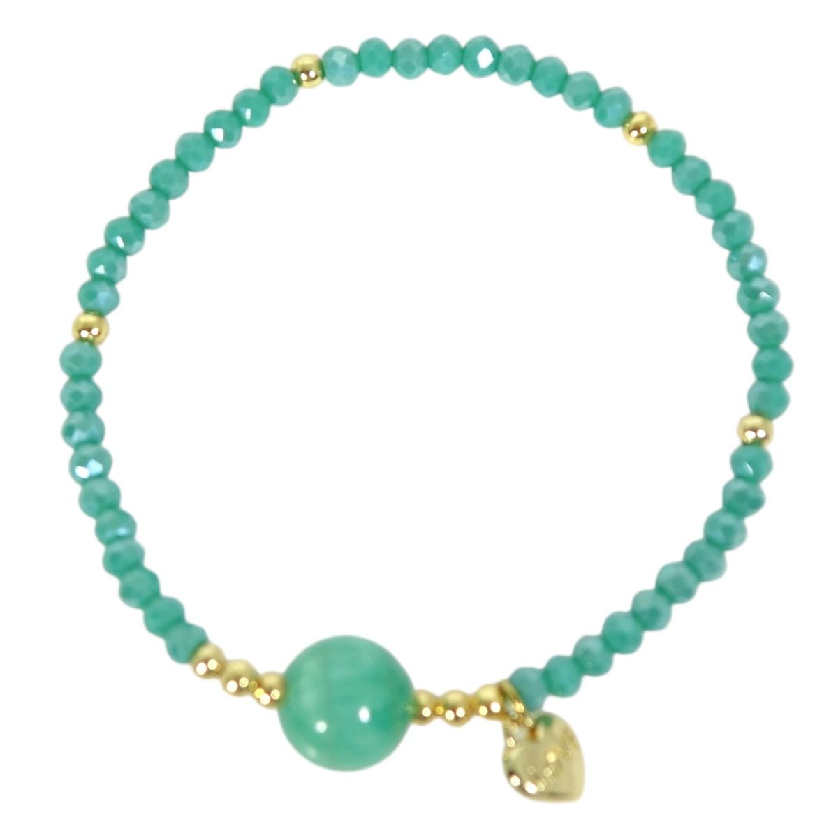 Bracciale donna con pietre da 10 mm in amazzonite peruviana