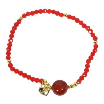 Bracciale donna con pietre da 10 mm in corniola arancio