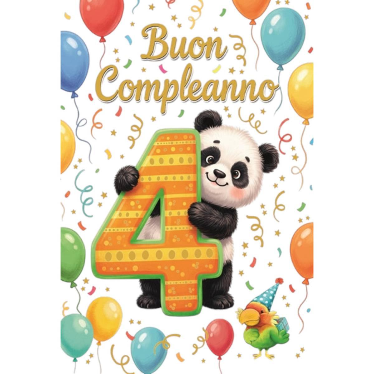 Biglietto auguri bimbi 4 e 5 anni con animaletti