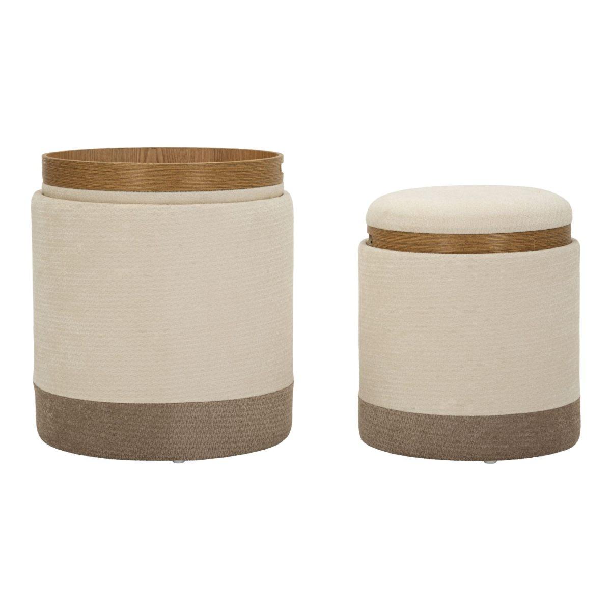 Pouf c/contenitore&vassoio ankara coppia cm Ø 40x47-34x40