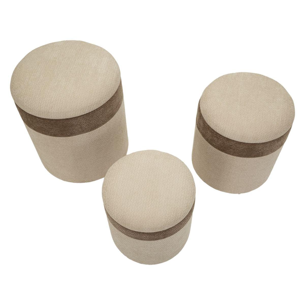 Pouf c/contenitore ankara tris cm Ø 39x47-35x38-31x33
