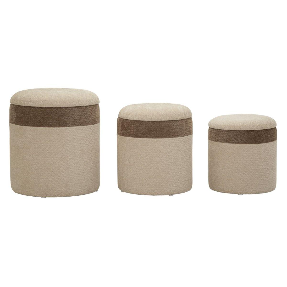 Pouf c/contenitore ankara tris cm Ø 39x47-35x38-31x33