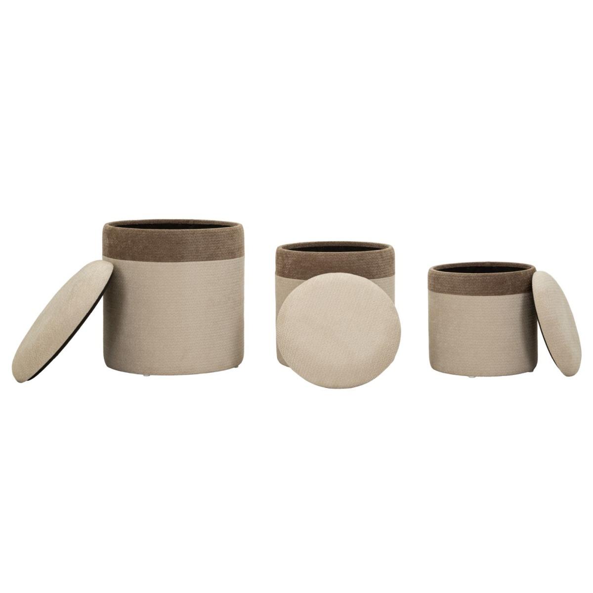 Pouf c/contenitore ankara tris cm Ø 39x47-35x38-31x33