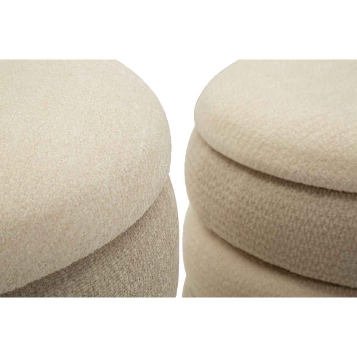 Pouf c/contenitore warsaw coppia natural cm Ø 44x47-35x39