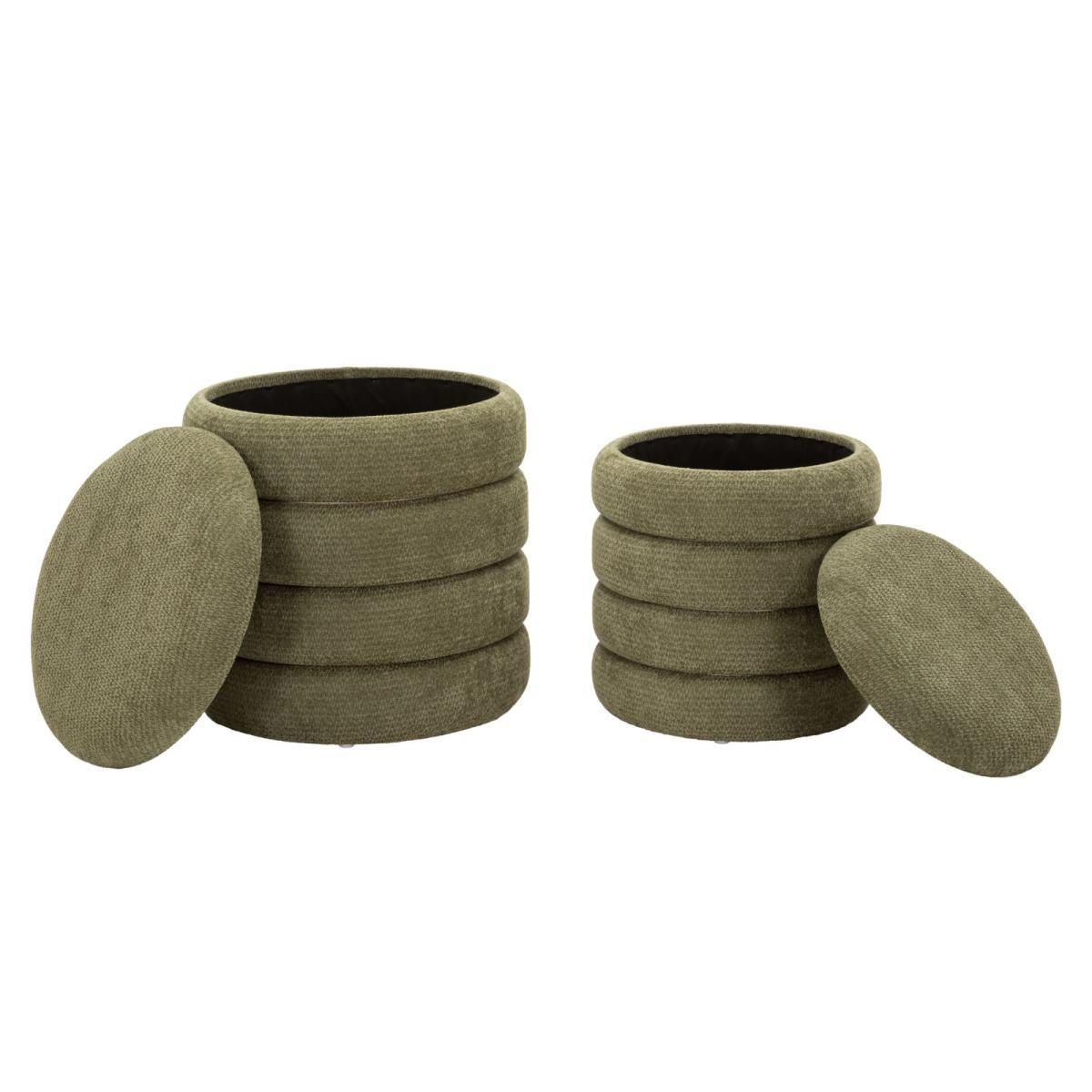 Pouf c/contenitore warsaw coppia verde cm Ø 44x47-35x39