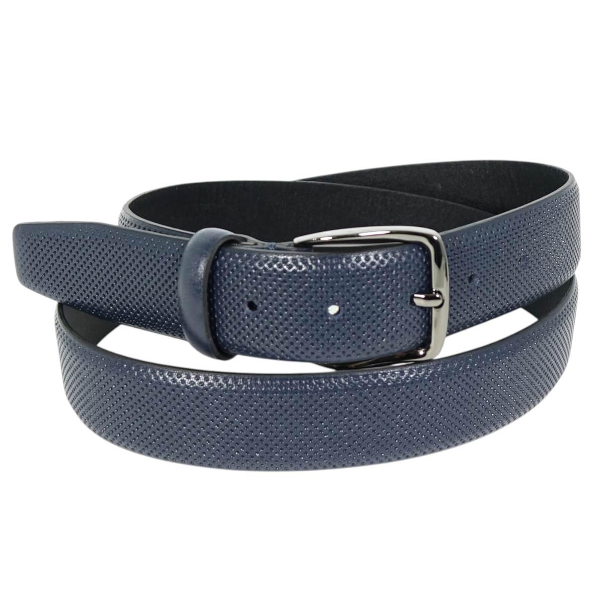 Cintura uomo materiale pelle volonato stampa puntini Made in Italy