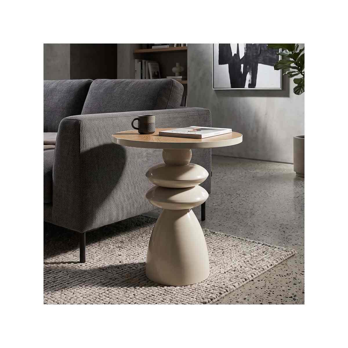Tavolinetto seoul tortora cm<br> Ø 45,5x49
