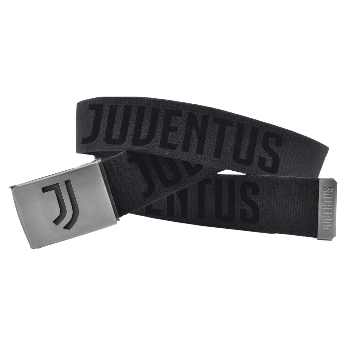 Cintura tessuto sport uomo con fibbia forata con logo ufficiale Juventus