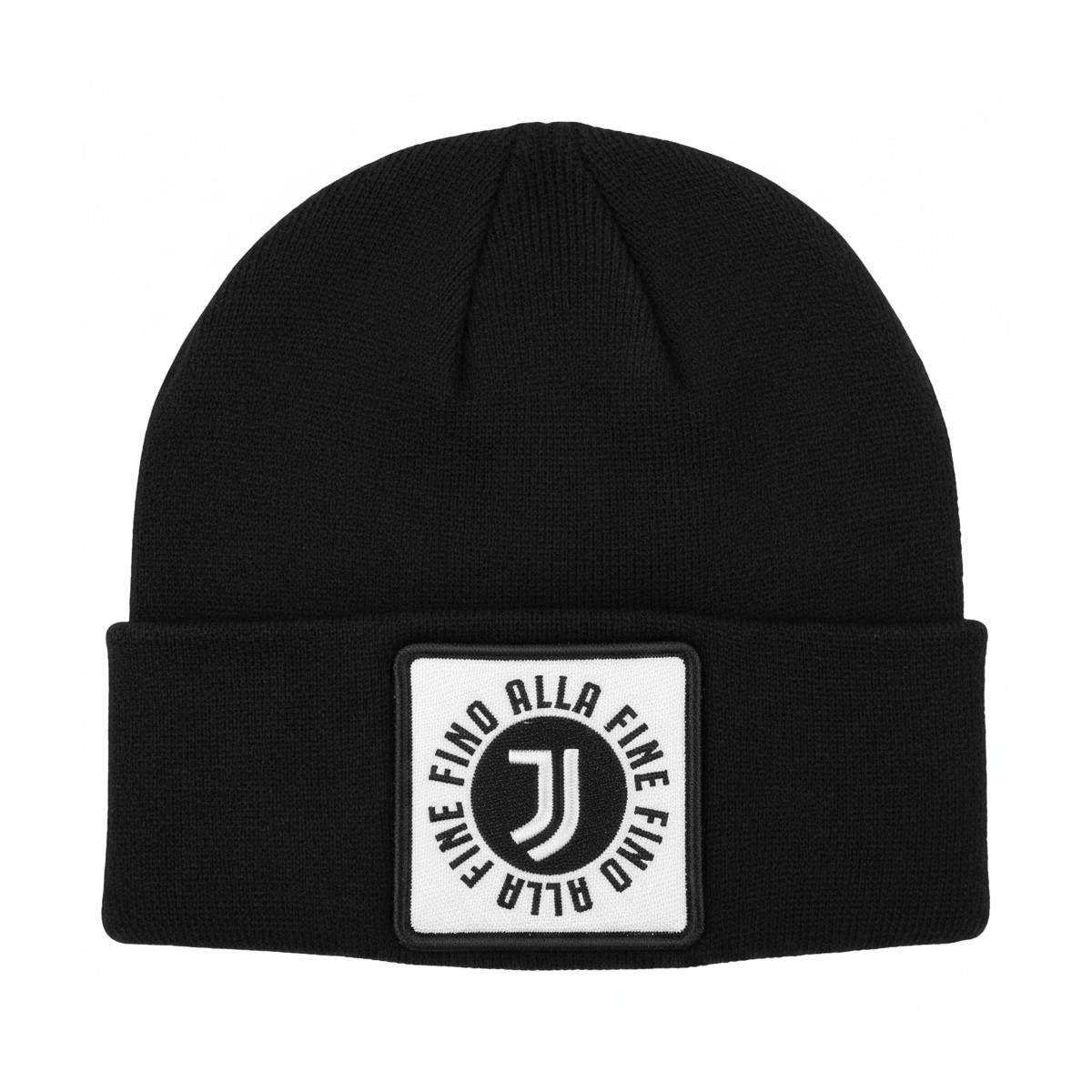 Cappello skipper uomo in maglia liscia con patch in pelle ufficiale Juventus