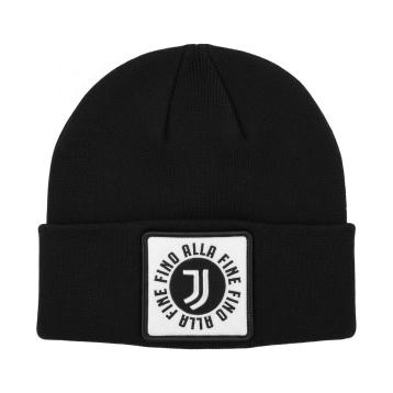Cappello skipper uomo in maglia liscia con patch in pelle ufficiale Juventus