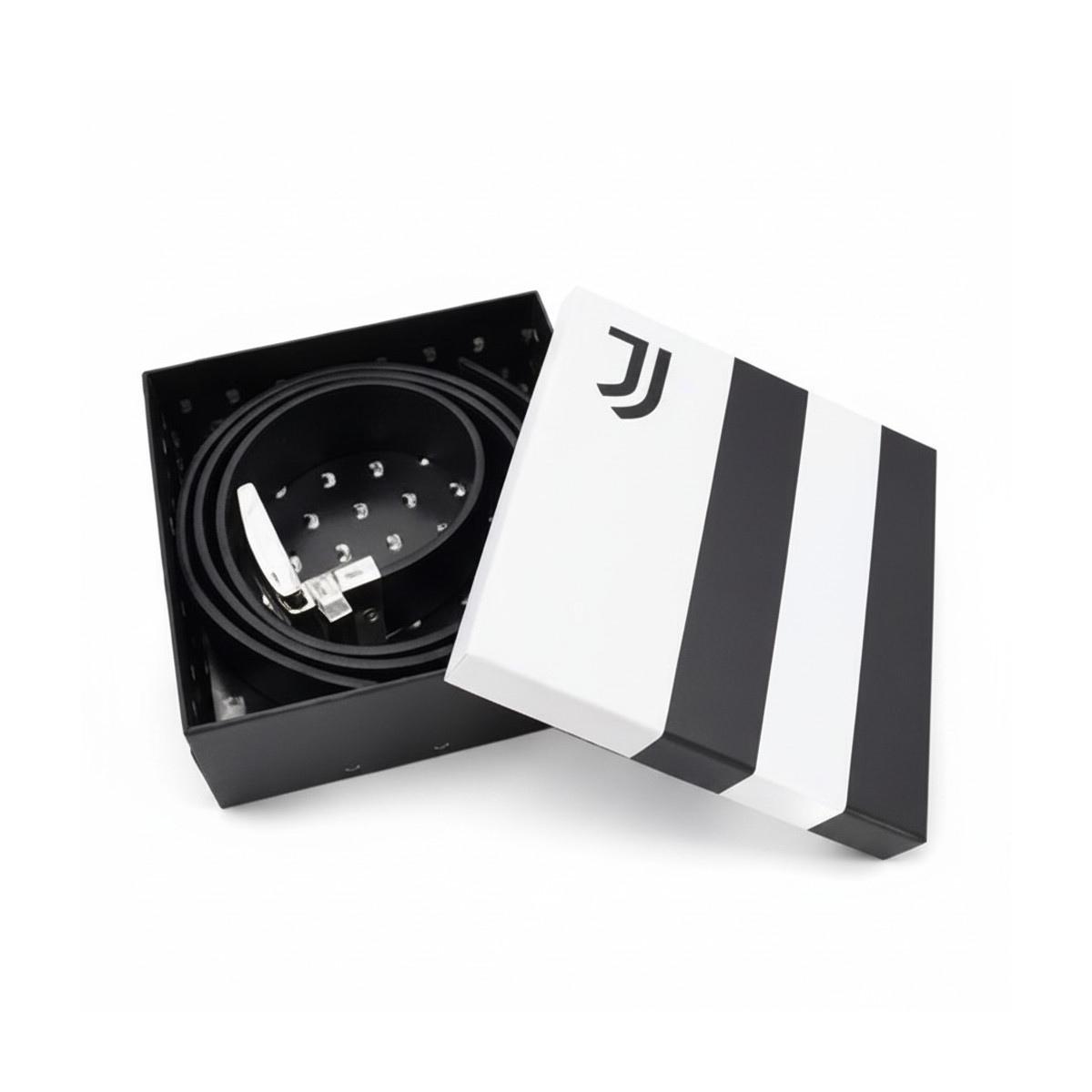 Cintura in pelle sport reversibile liscia in box ufficiale Juventus