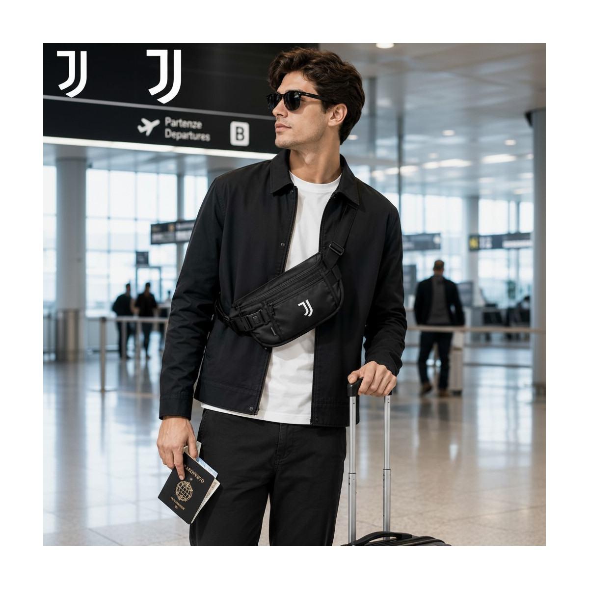 Marsupio uomo da viaggio in poliestere RFID ufficiale Juventus