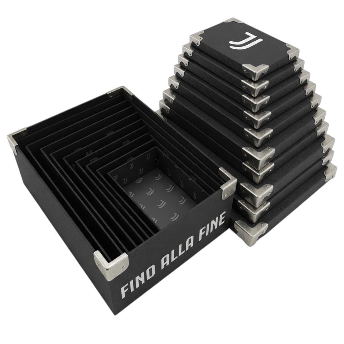 Set 10 pezzi bauletto portaoggetti ufficiale Juventus