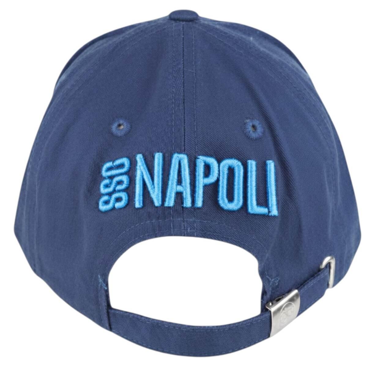 Cappello baseball uomo in cotone con patch in pelle e ricamo ufficiale Napoli