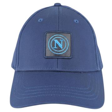 Cappello baseball uomo in cotone con patch in pelle e ricamo ufficiale Napoli