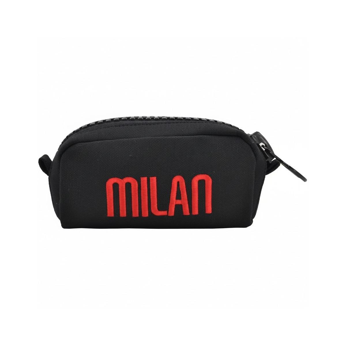 Pochette in canvas grande con zip uomo ufficiale Milan