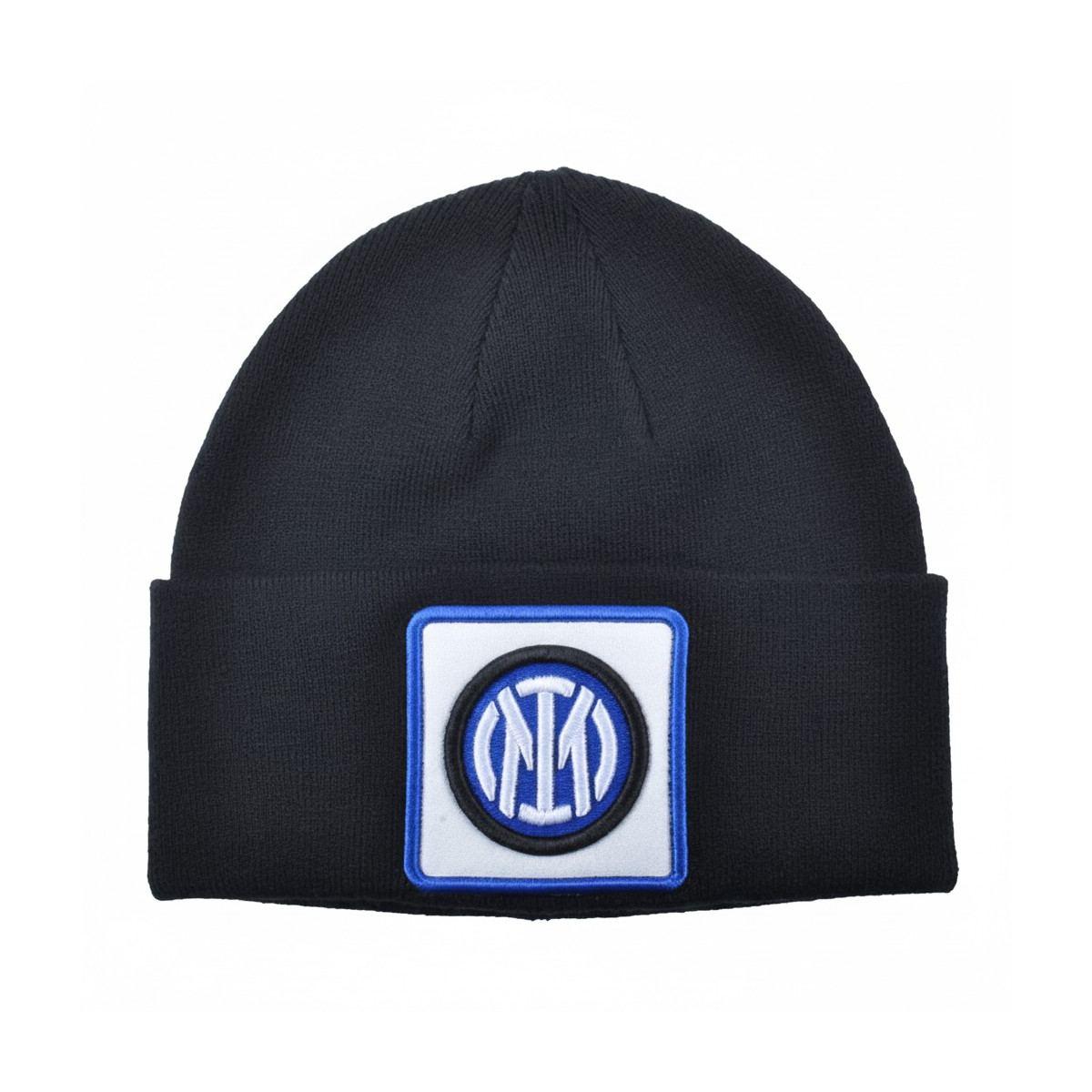 Cappello skipper in maglia liscia con patch in pelle ricamato uomo ufficiale Inter