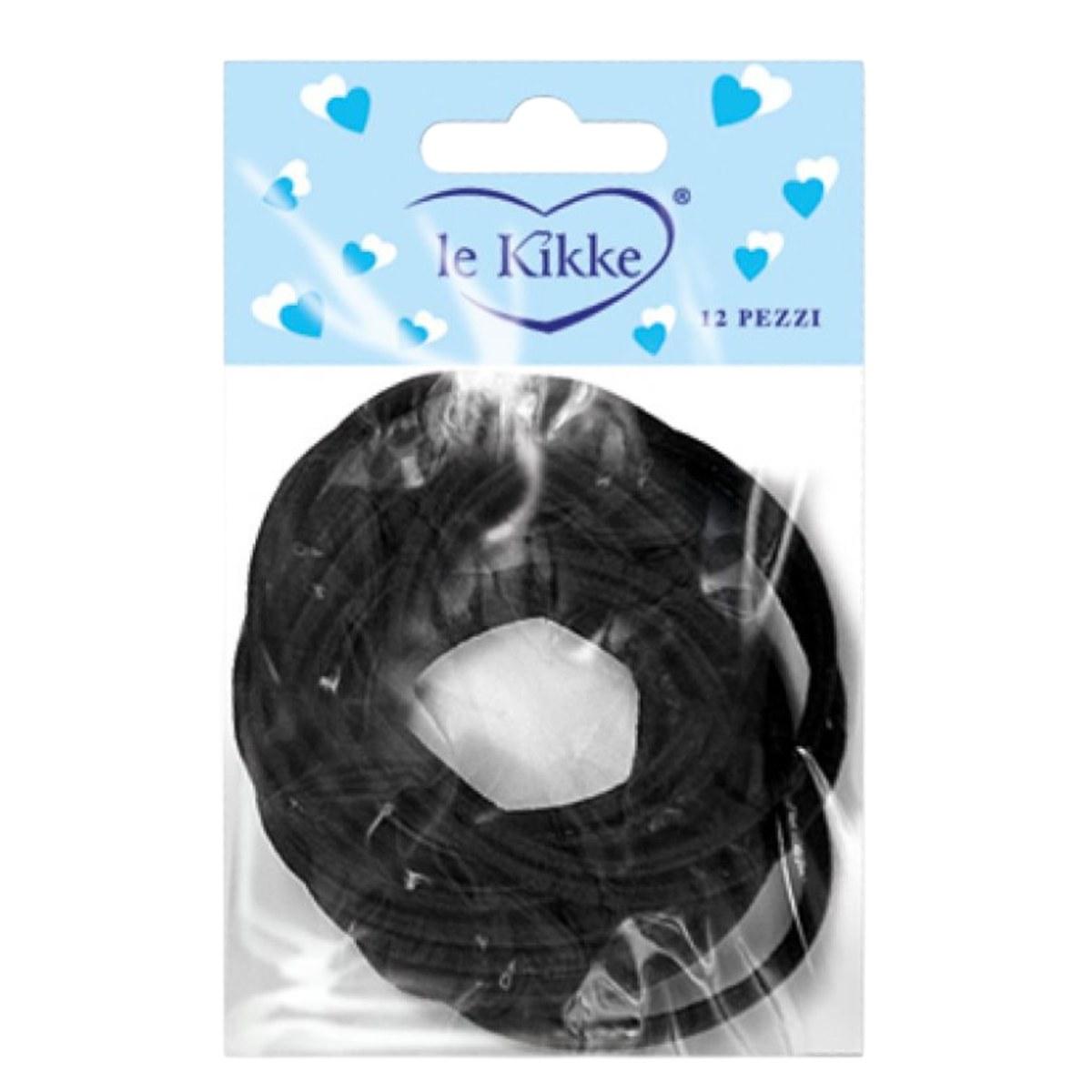 Elastici per capelli neri in 12 card da 12 pezzi Le Kikke