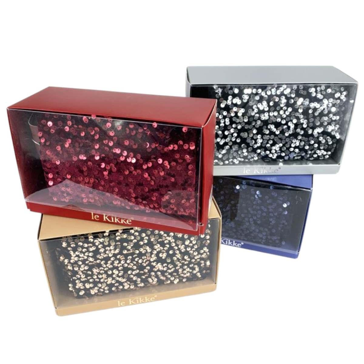 Beauty donna con pailettes con pon pon con box Le Kikke