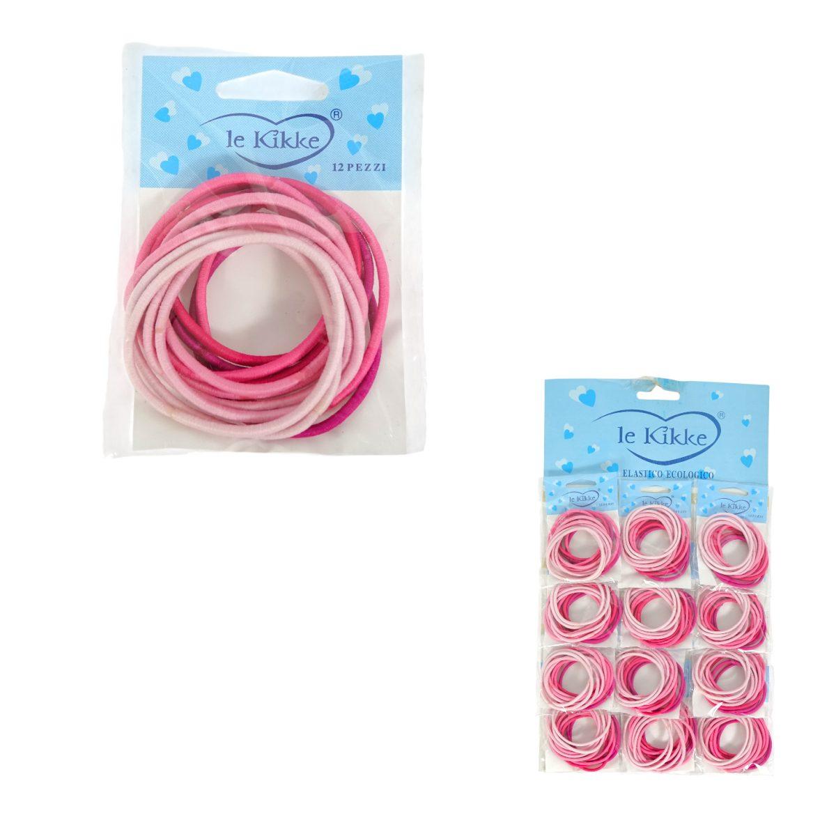 Elastici ecologici per capelli in varie tonalit di rosa Le Kikke