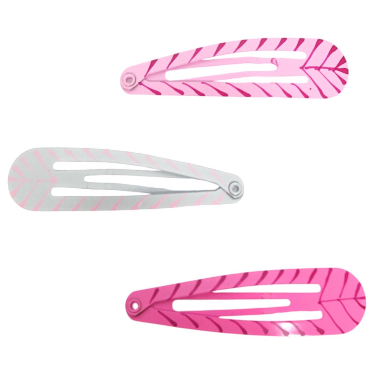 Clic clac per capelli in metallo 6 cm toni del rosa