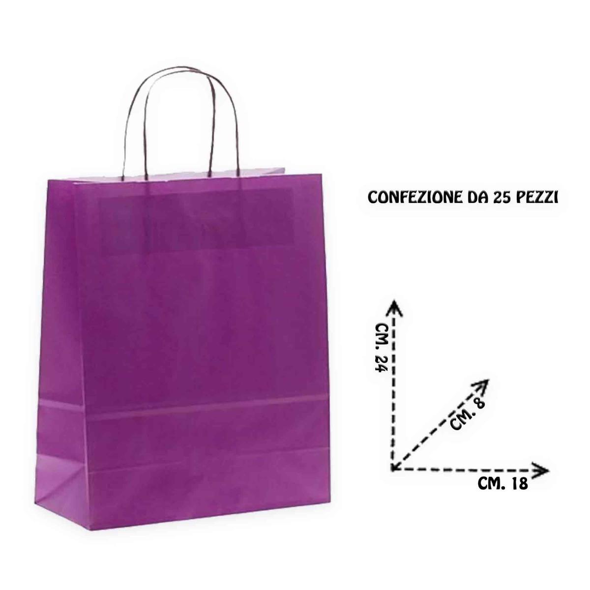 Shoppers carta h24 x l18 x p8 cm colore viola