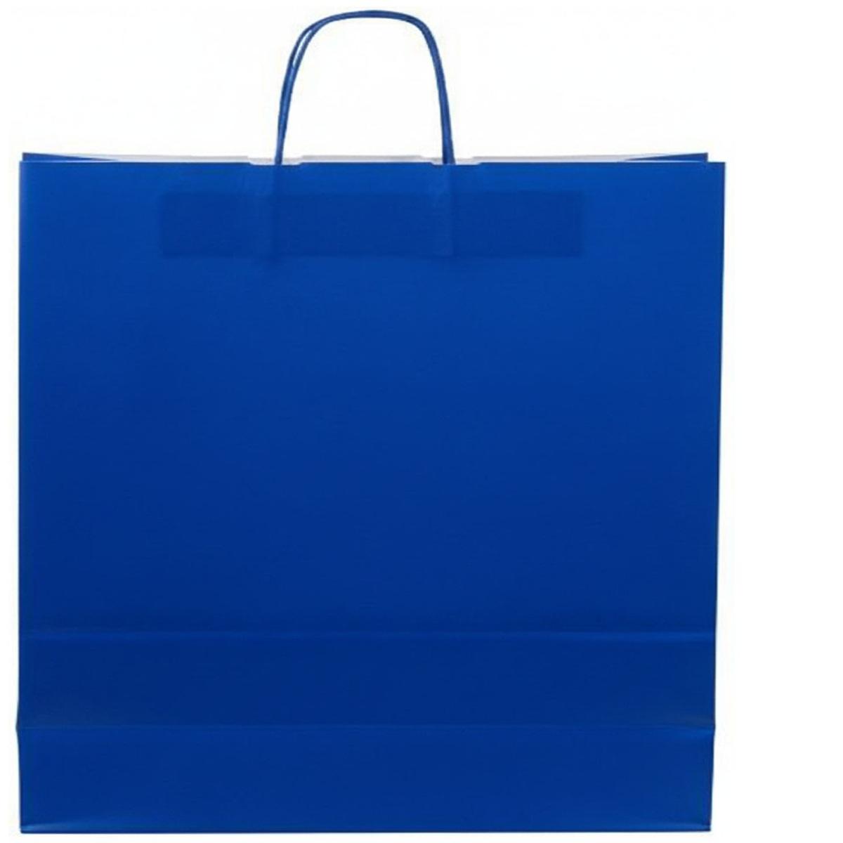 Shopper in carta h.49 x l.45 x p.15 cm colore blu elettrico