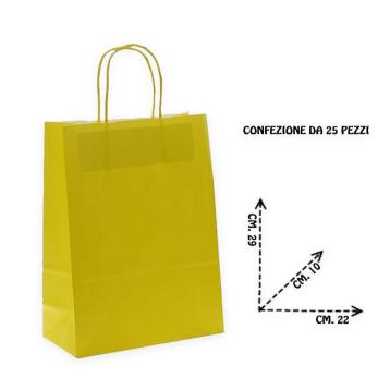 Shopper in carta colore giallo h.29 x l.22 x p.10 cm