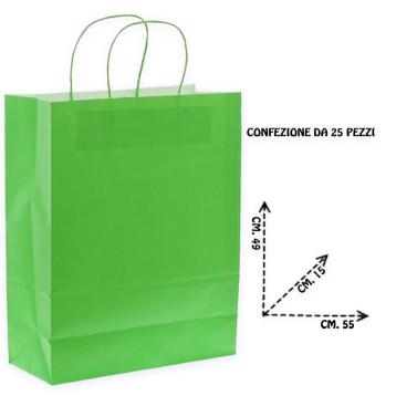 Shoppers in carta h49 x l55 x p18 colore verde chiaro