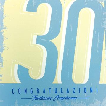 Biglietti auguri 30 anni 16x16 cm