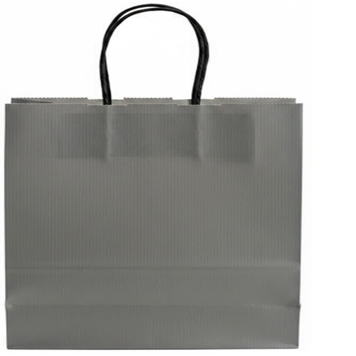 Shopper in carta h.49 x l.45 x p.15 cm colore grigio