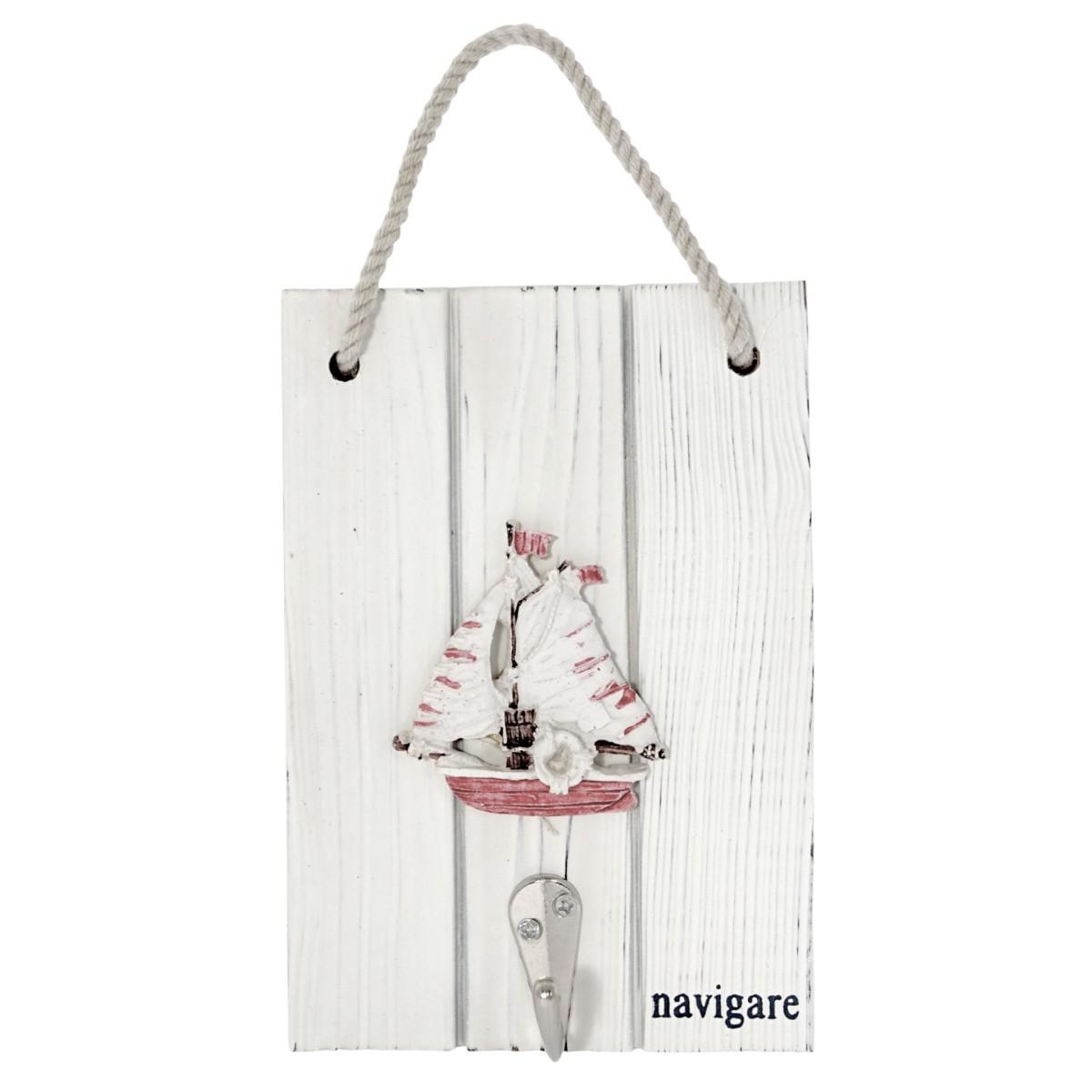 Portachiavi da parete in legno Navigare