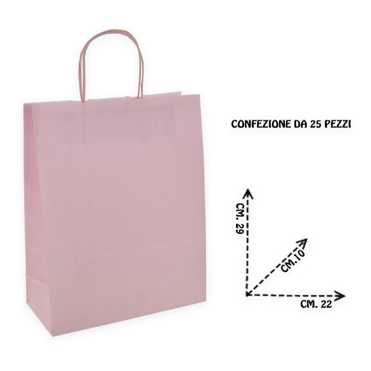 Shoppers carta h29 x l22 x p10 cm colore rosa