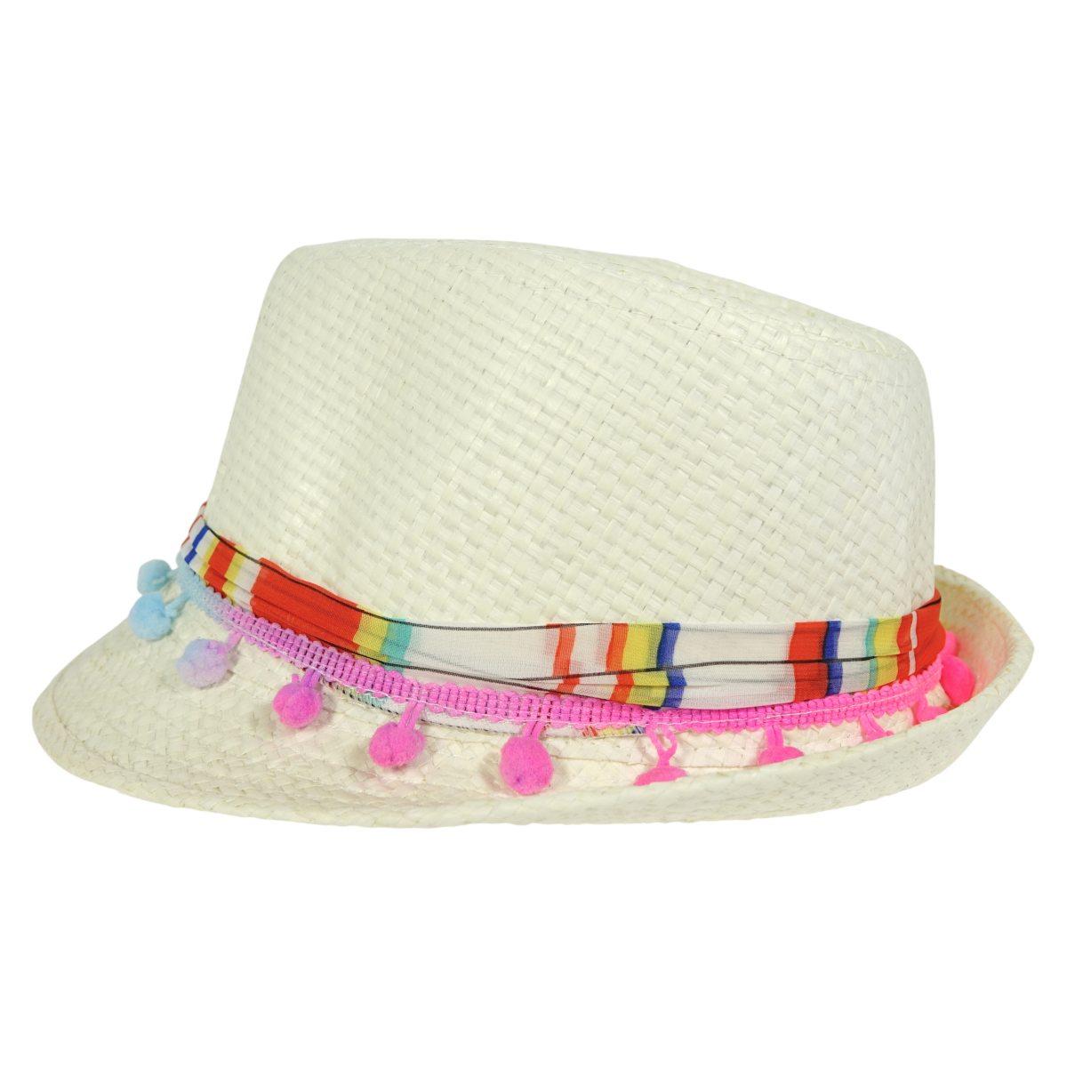 Cappello di paglia bimba fantasia righe Le Kikke