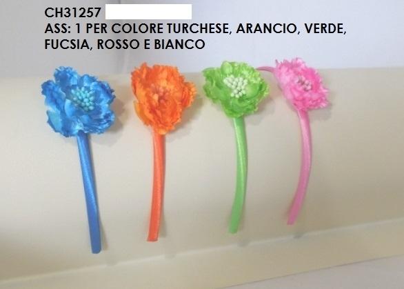 Cerchietto raso con fiore poliestere