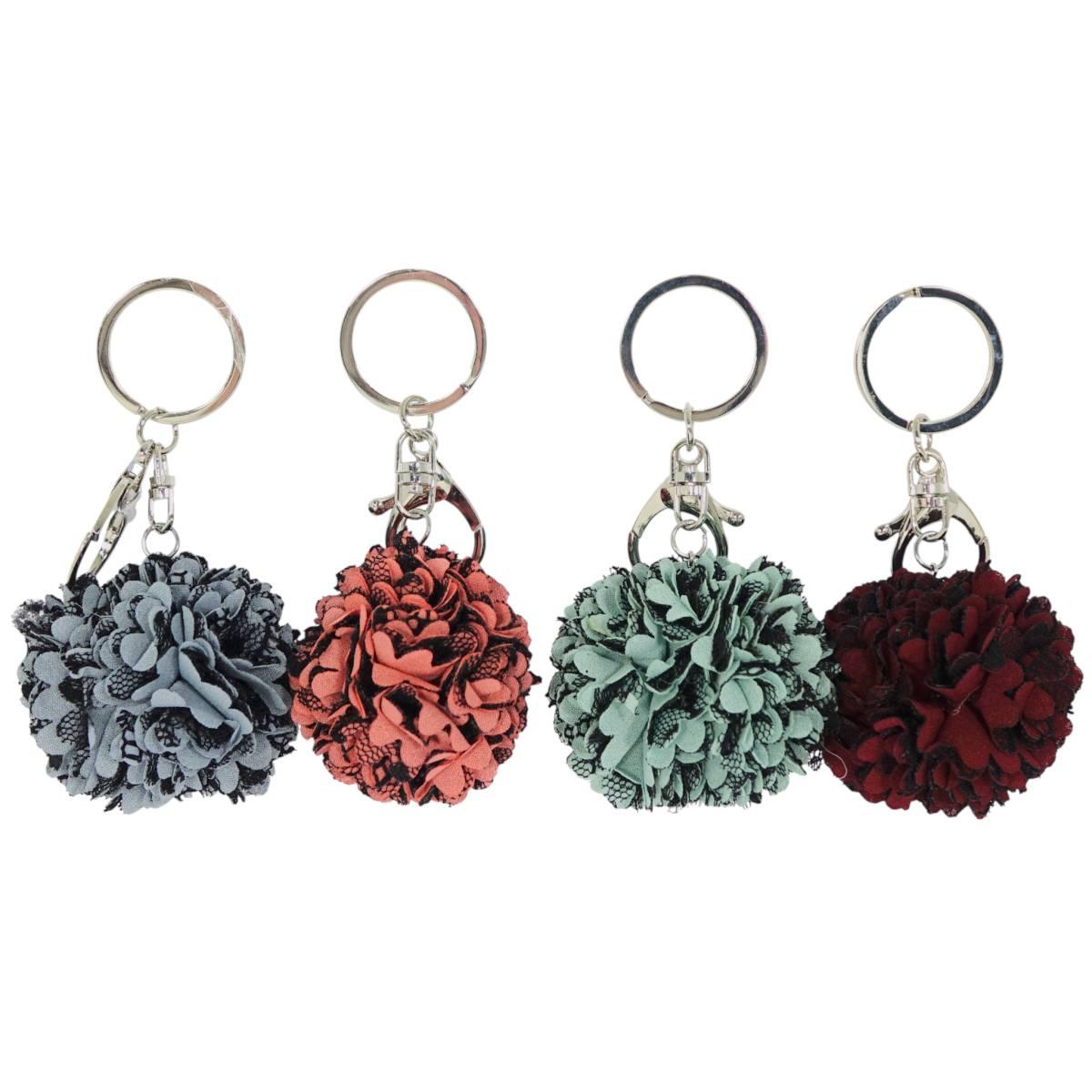 Portachiavi donna pon pon in tessuto colori assortiti
