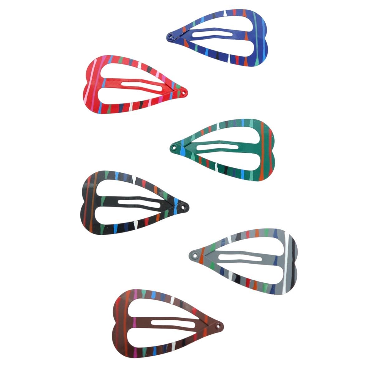 Clic clac per capelli in metallo 5 cm rigato