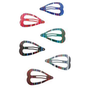Clic clac per capelli in metallo 5 cm rigato