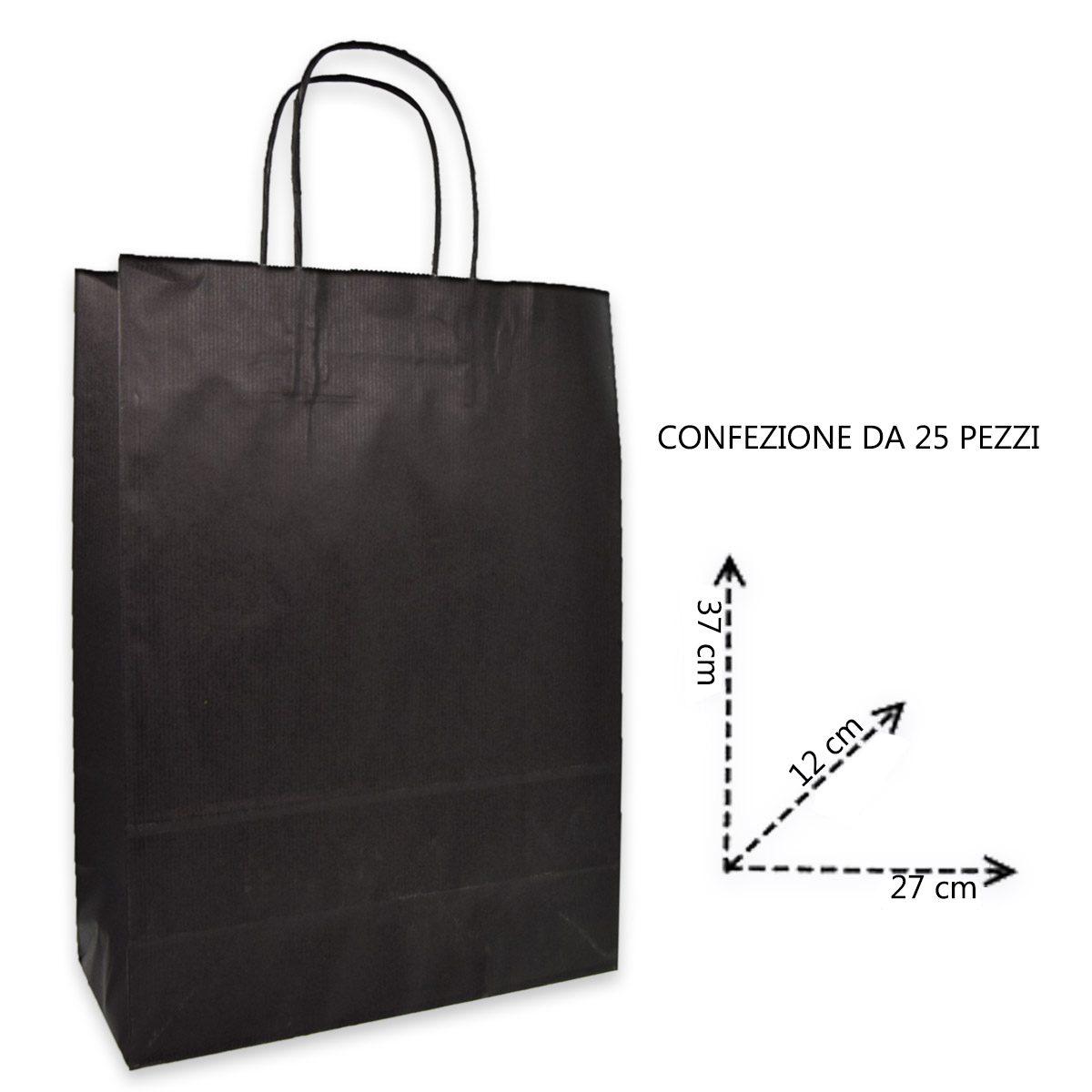 Shoppers carta h 37 X  l 27 X  p 12 colore nero