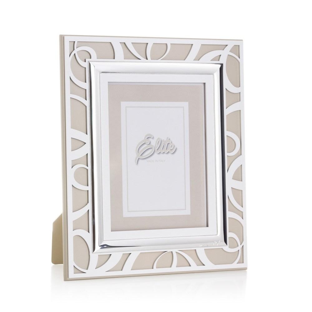 Cornice 10x15 traforata cerchi bianco e tortora