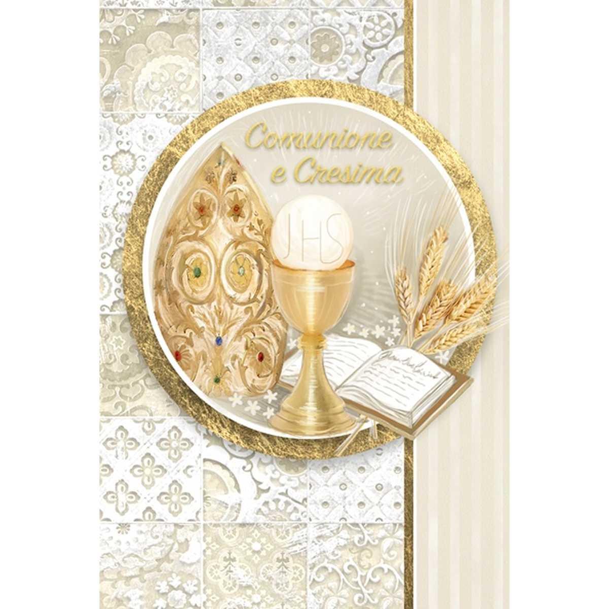 Biglietti comunione /cresima 2 soggetti assortiti