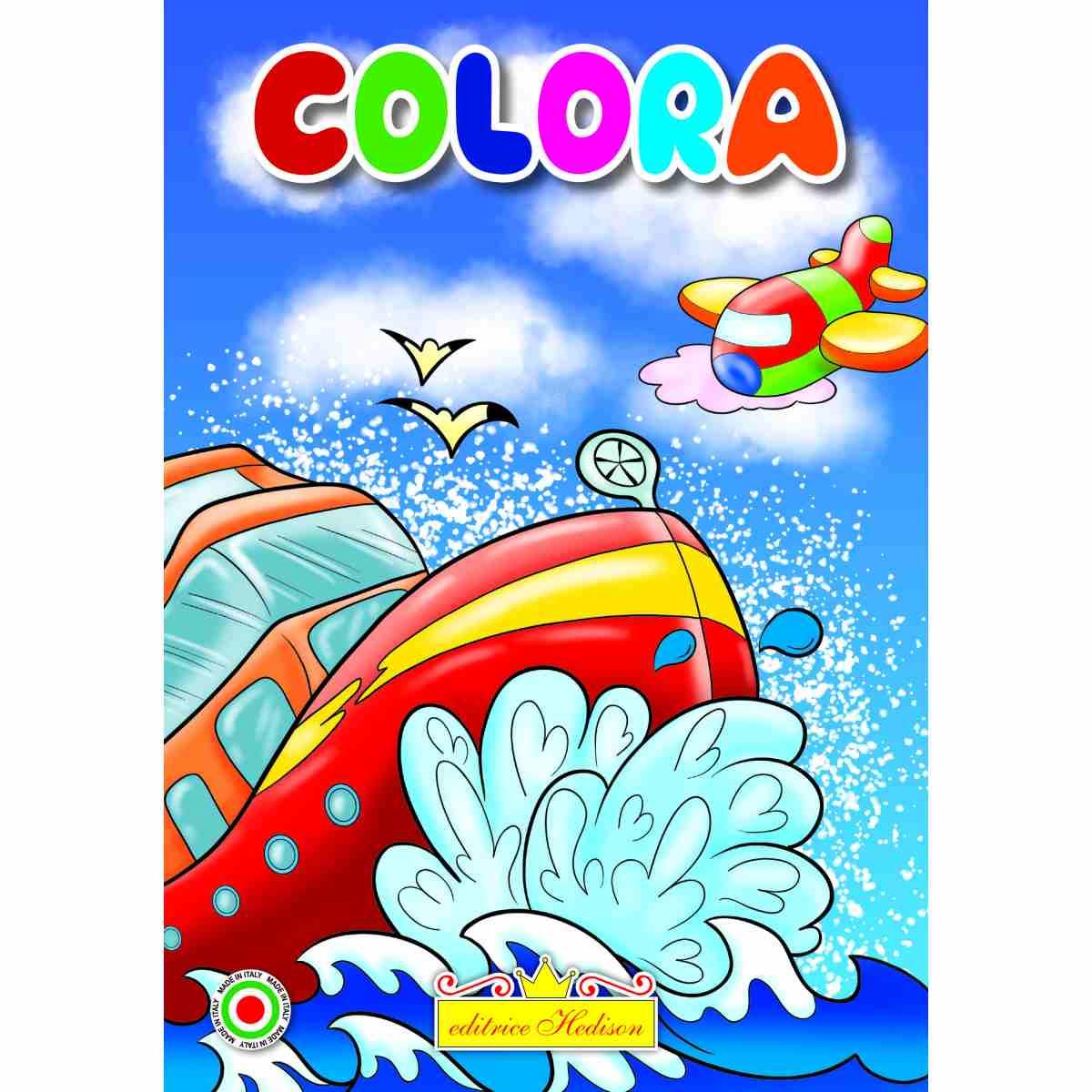 Minicolor 15x21 cm libro da colorare e scrivere mezzi di trasporto