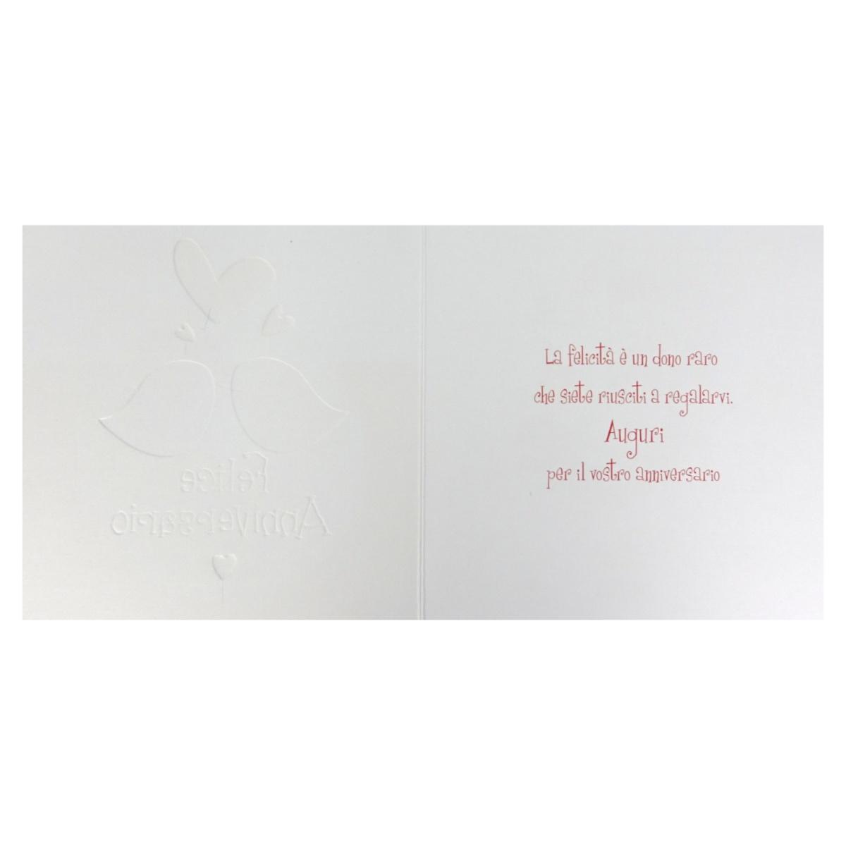 Biglietti auguri felice anniversario 16x16 cm