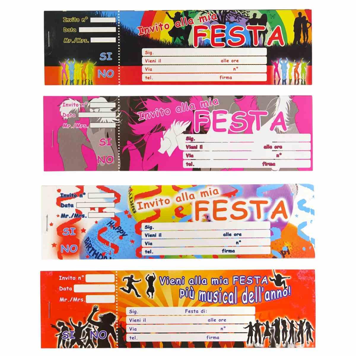Carnet inviti compleanno assortiti